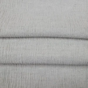Linen-Blend Crinkle Gauze