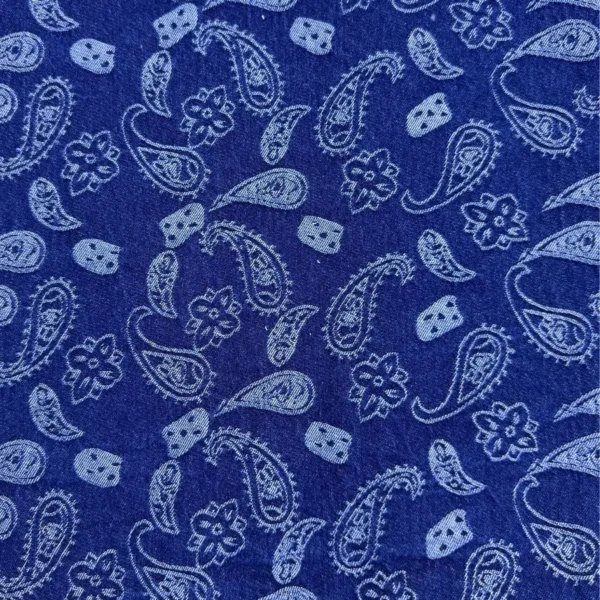 Heritage Indigo Paisley Denim Jacquard