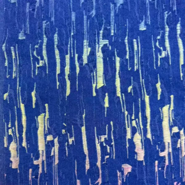 Pastel Glitch Frayed Jacquard Denim