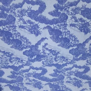 Oriental Landscape Jacquard Denim