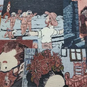 Artistic Cartoon Collage Jacquard Denim