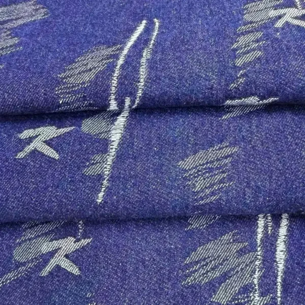 Distressed Abstract Jacquard Denim