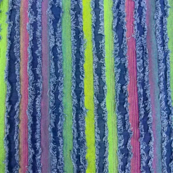 Frayed Stripe Jacquard Denim