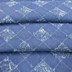 Frayed Argyle Jacquard Denim