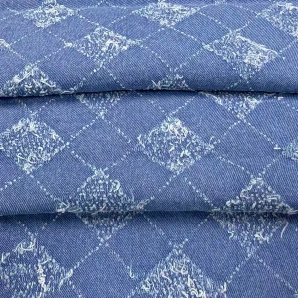 Frayed Argyle Jacquard Denim