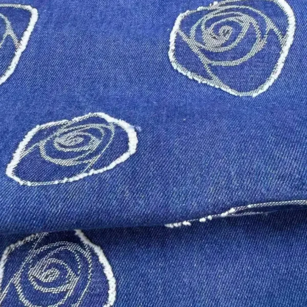Frayed Rose Jacquard Denim