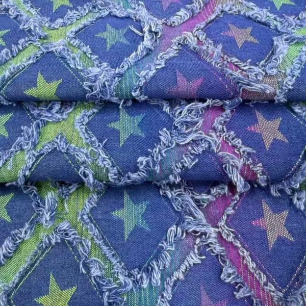 Fringed Star Diamond Jacquard Denim