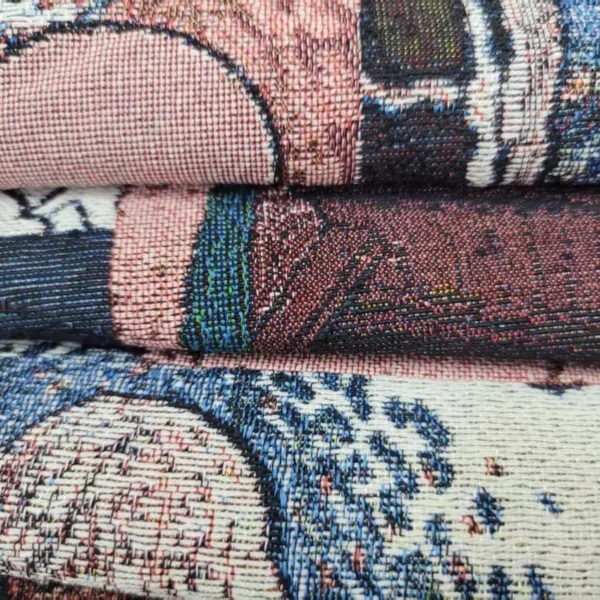 Artistic Cartoon Collage Jacquard Denim