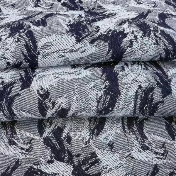 Abstract Marble Jacquard Denim