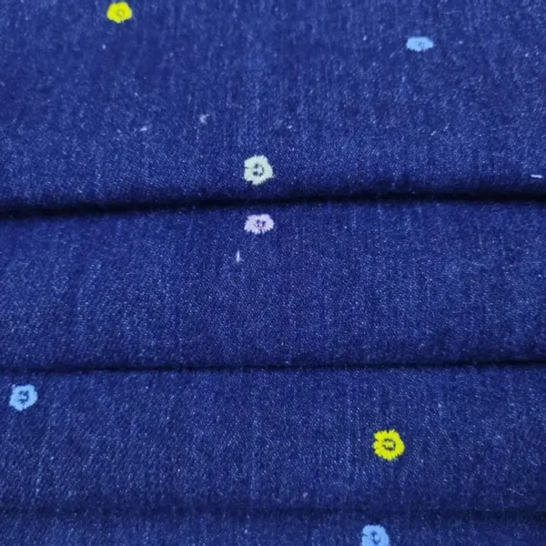 Mini-Floral Embroidered Denim