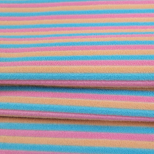 Recycled Poly Striped Terry Stretch Knit