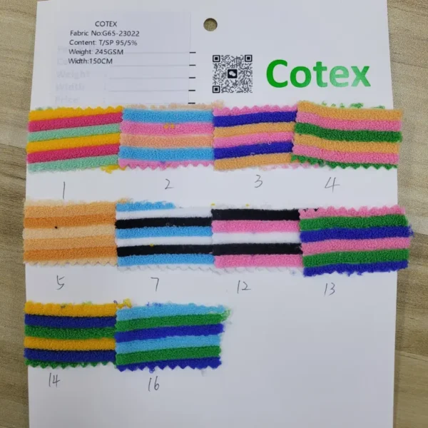 Recycled Poly Striped Terry Stretch Knit