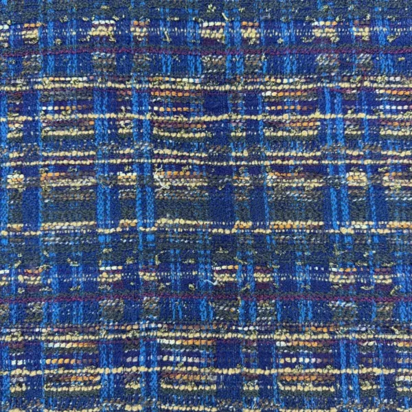 Recycled Poly Metallic Plaid Tweed Fabric