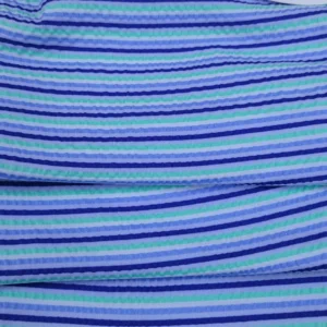 Nylon Recycled Poly Puckered Striped Stretch Knit