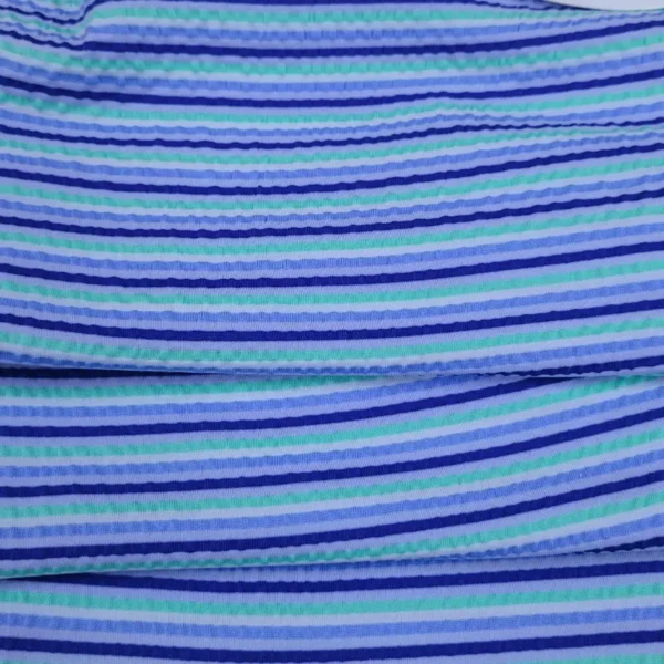 Nylon Recycled Poly Puckered Striped Stretch Knit
